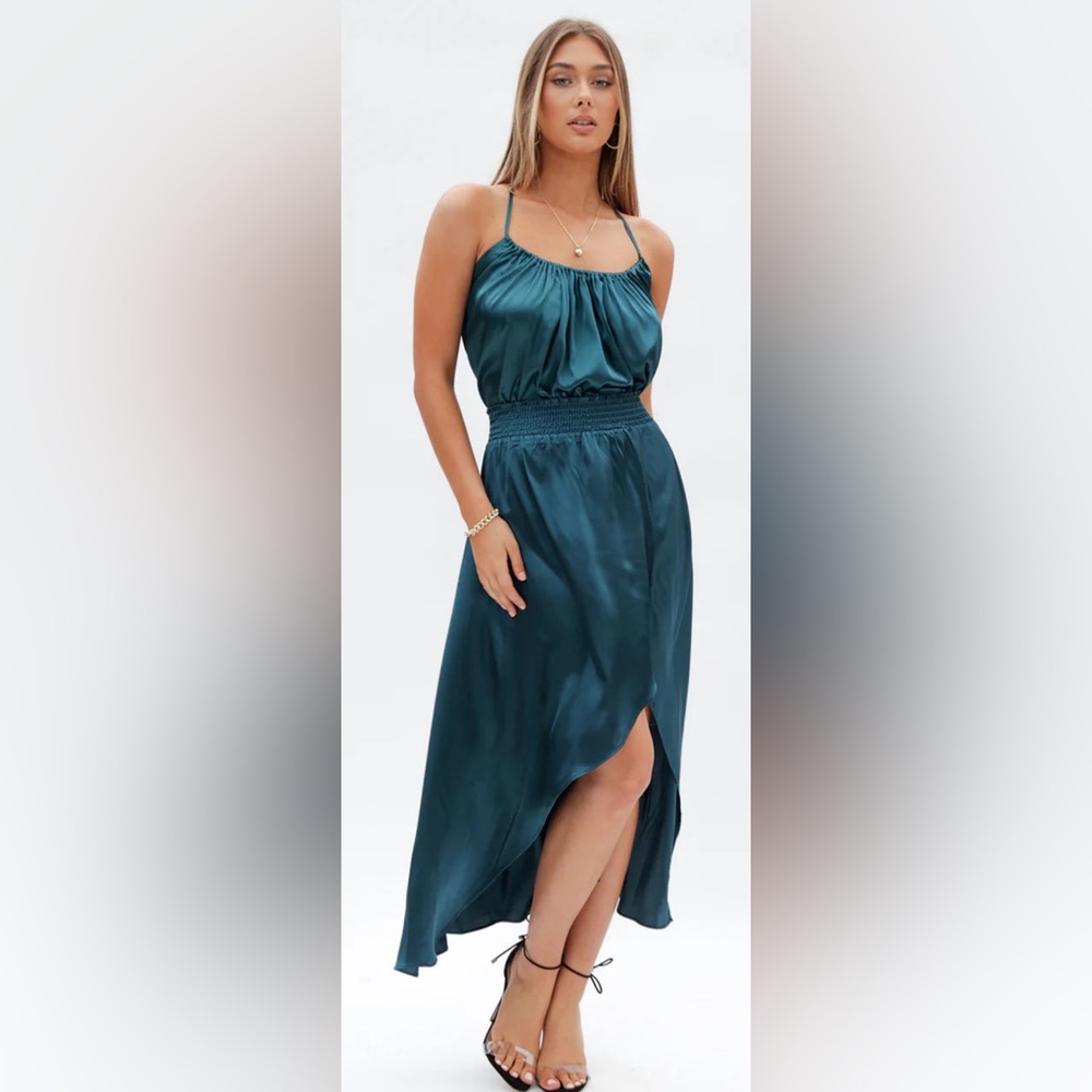 NWTBISHOP + YOUNG  Night Moves Cami topmidi skirt Jasmine -Teal green NWT size M